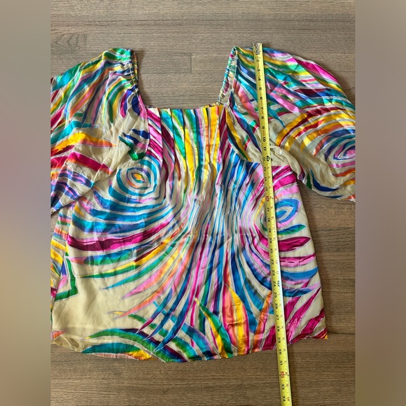 Soft Surroundings Billowy Blouse Bright Multicolor-Size XL - Picture 4 of 5